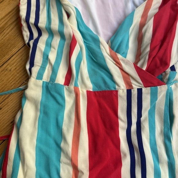 Lulu's Caliente Multi Striped Off-the-Shoulder Wrap Dress size medium - Picture 6 of 9
